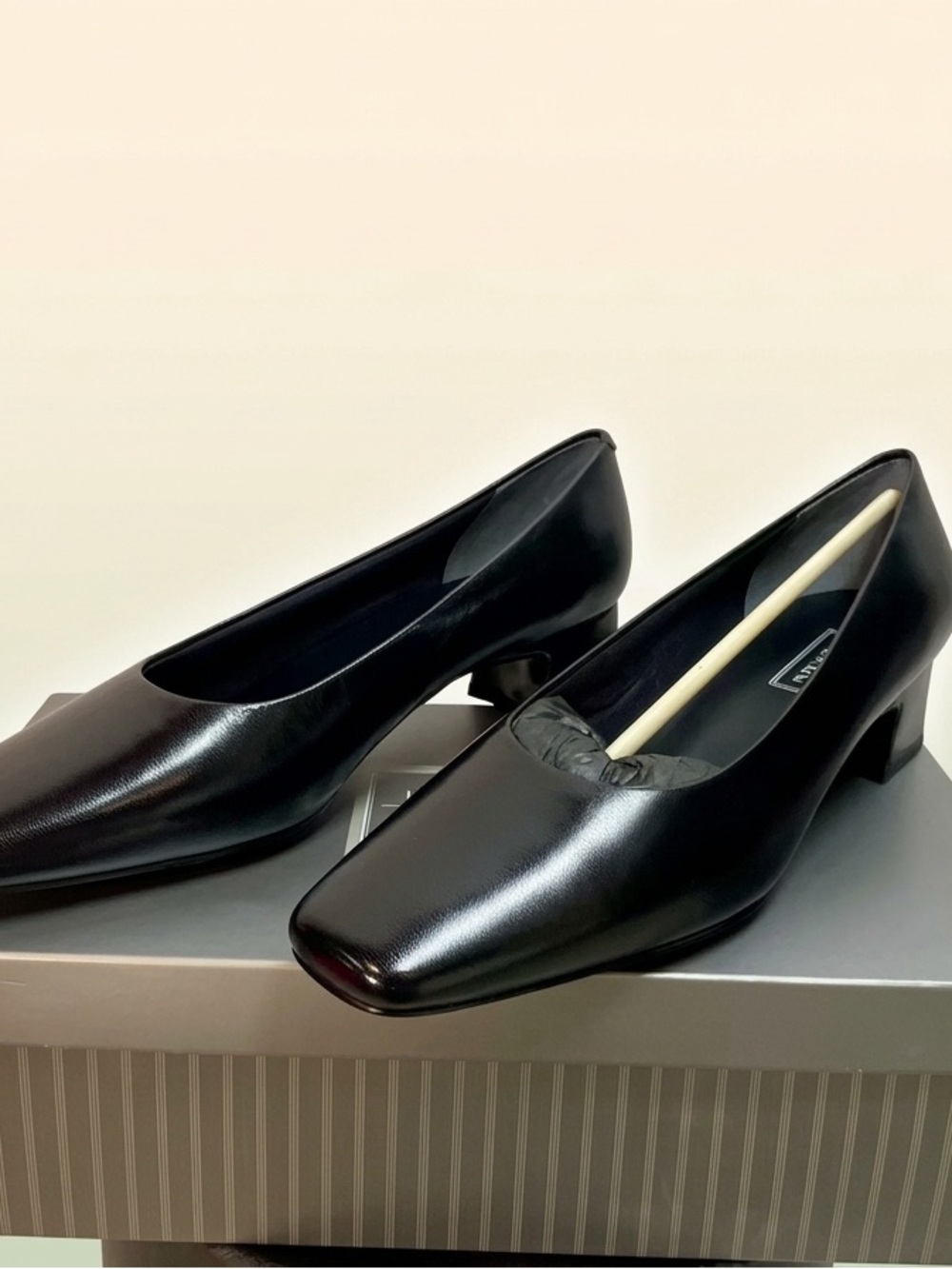 Nordstrom Women’s Black Patent Leather Square Toe Block Heel Pumps 8.5W NIB